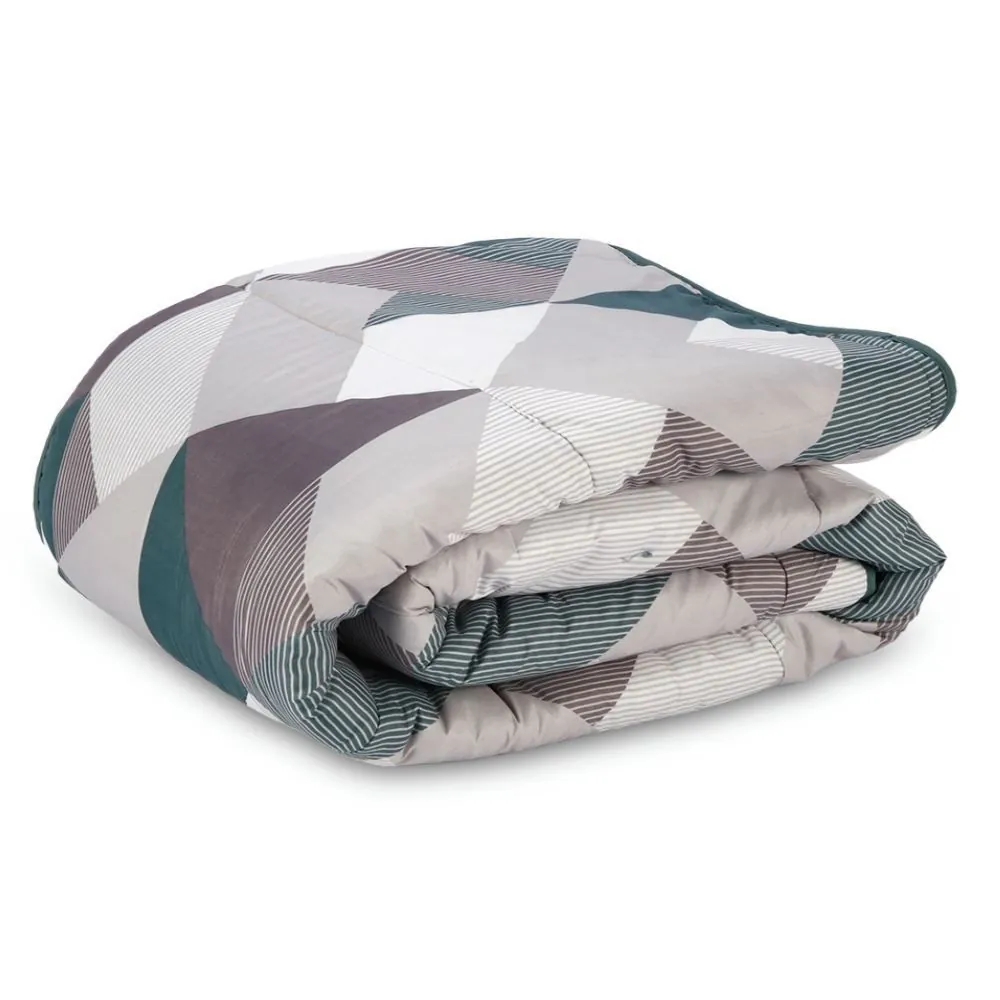 Edredom Solteiro Estampado Bellagio - Lucca Geo Verde