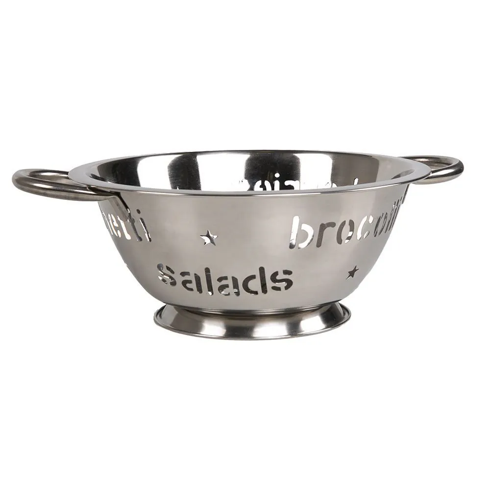 Escorredor de Macarrão Letrinhas 24Cm - Inox