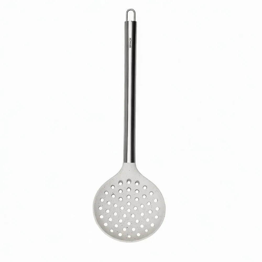 Escumadeira de Silicone Cabo em Inox Brinox 34,5 cm - Vanilla