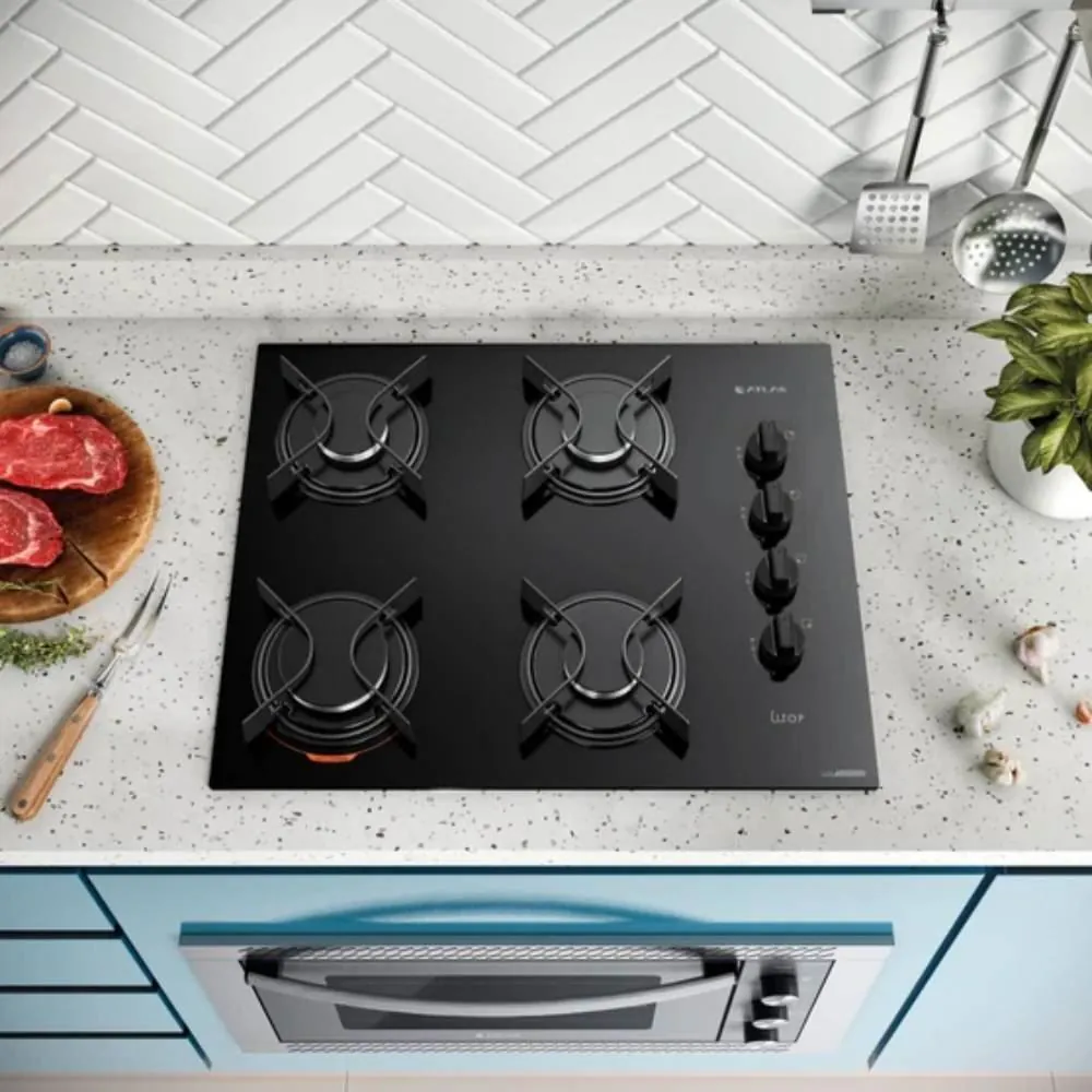 Fogão Cooktop Atlas 4 Bocas Utop Mega Chama - Bivolt