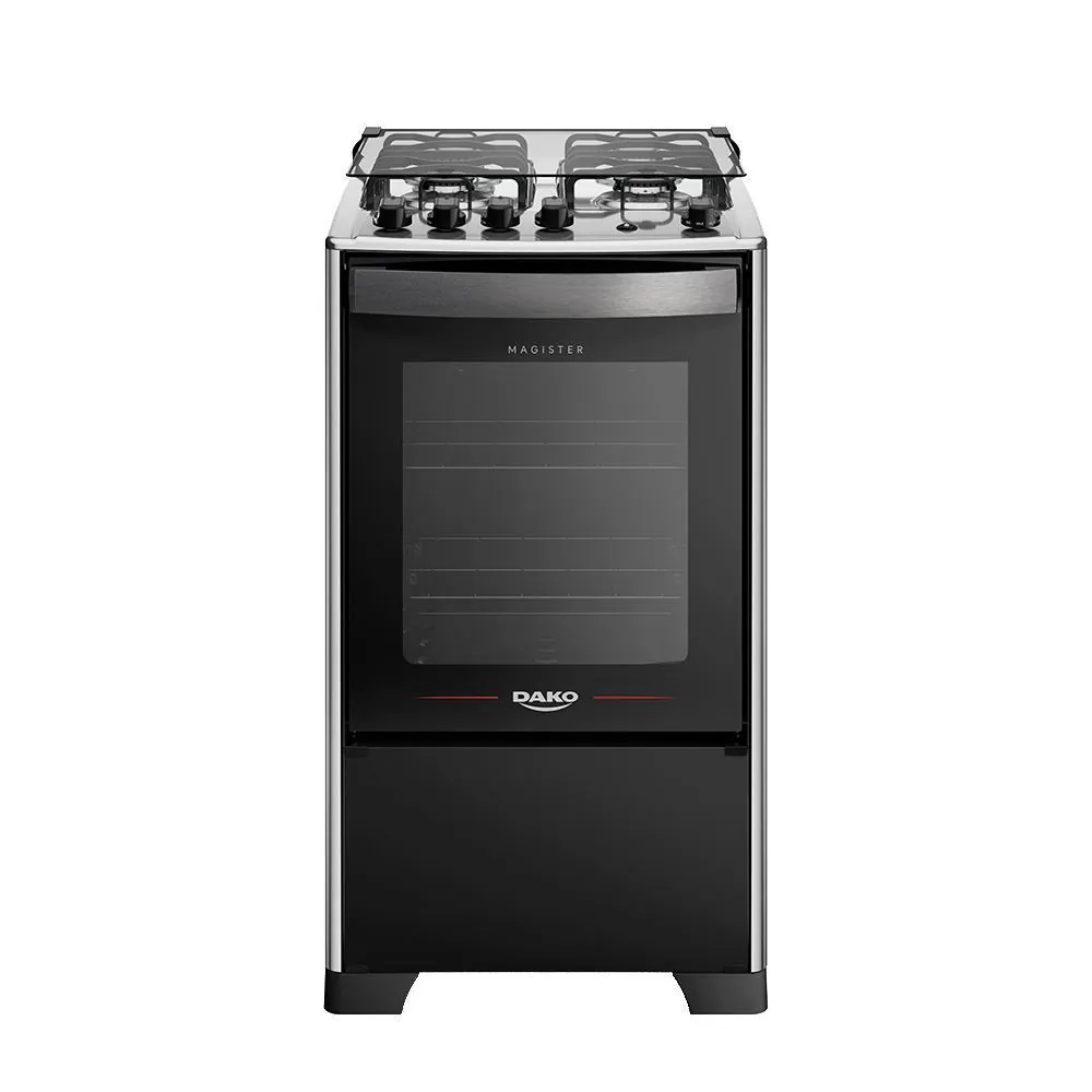 Fogão de Piso 4 Bocas Dako Inox Magister Preto - Bivolt