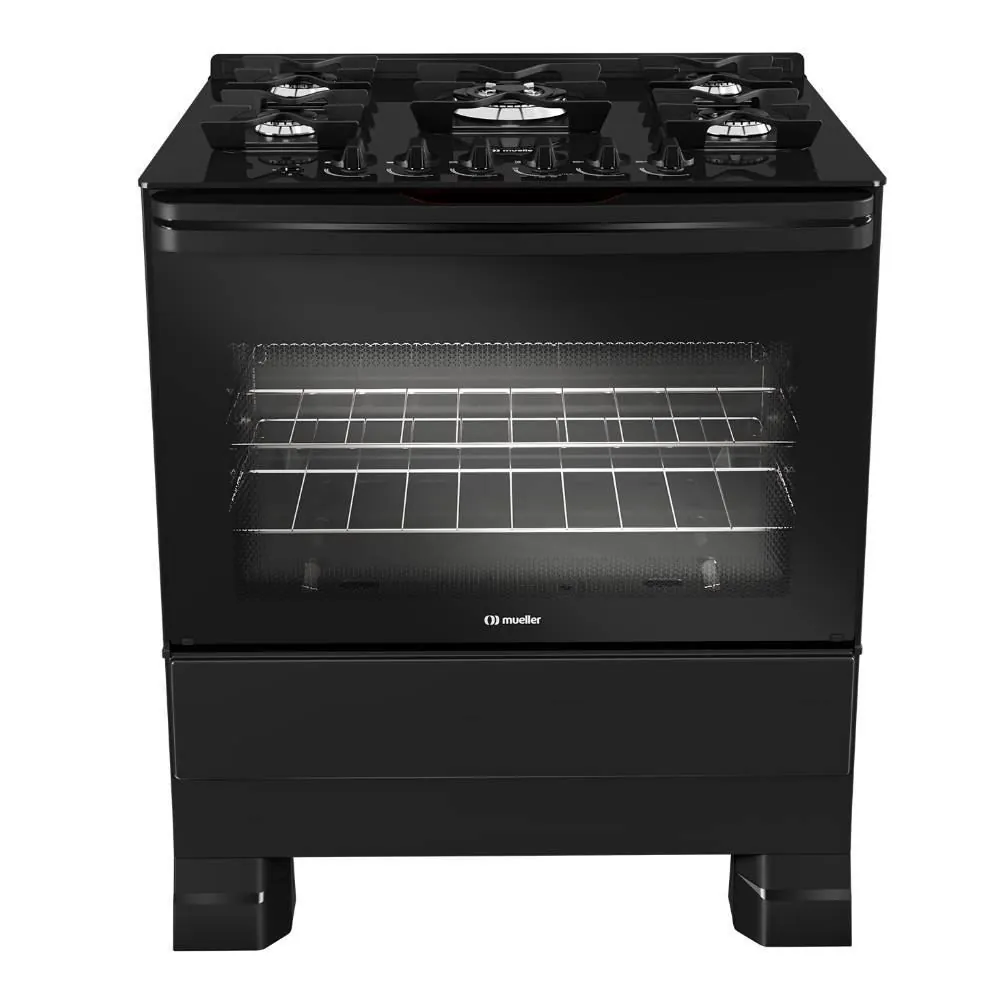 Fogão de Piso 5 Bocas Mueller Tripla Chama Preto Mfv5bf - Bivolt