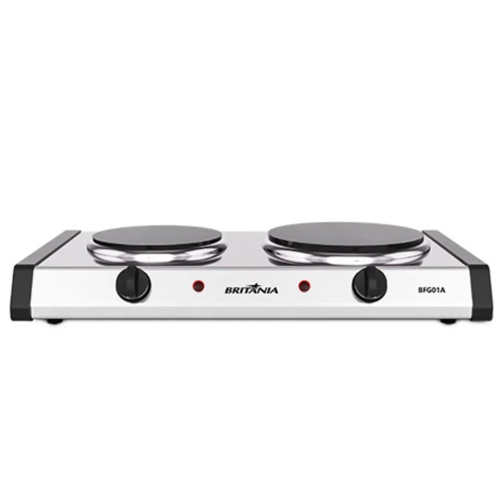 Fogão Elétrico Britânia 2 Bocas Aço Inox BFG01A