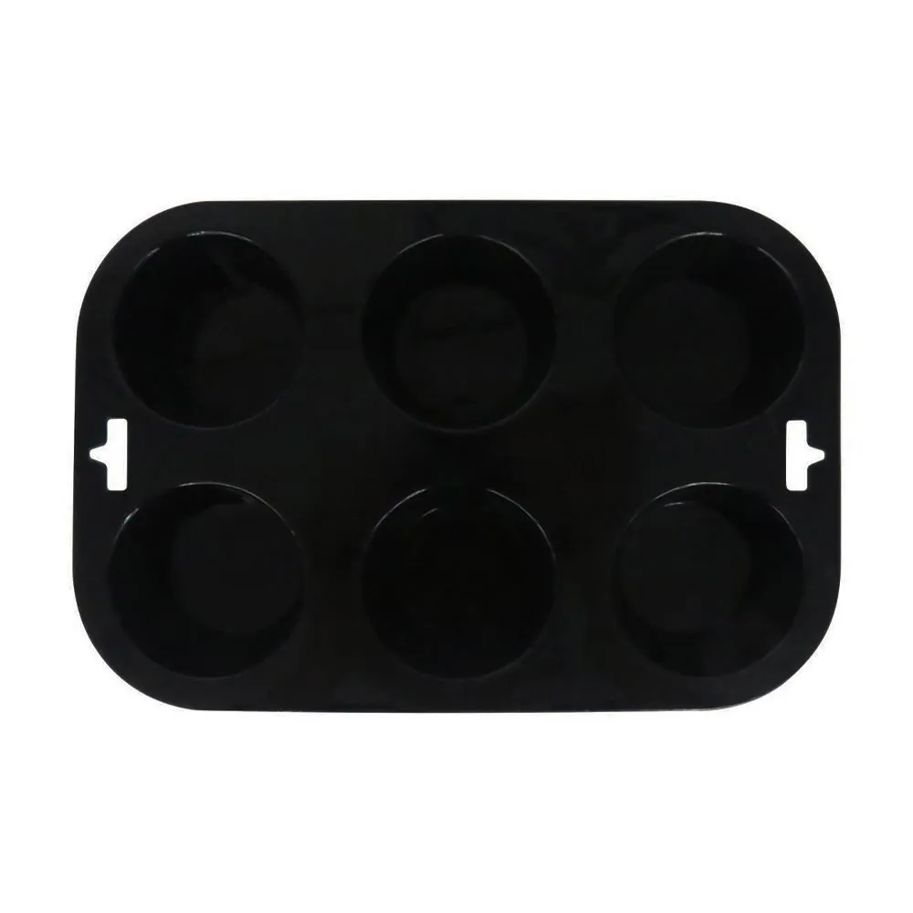 Forma de Silicone Cupcake 6 Cavidades - Preto
