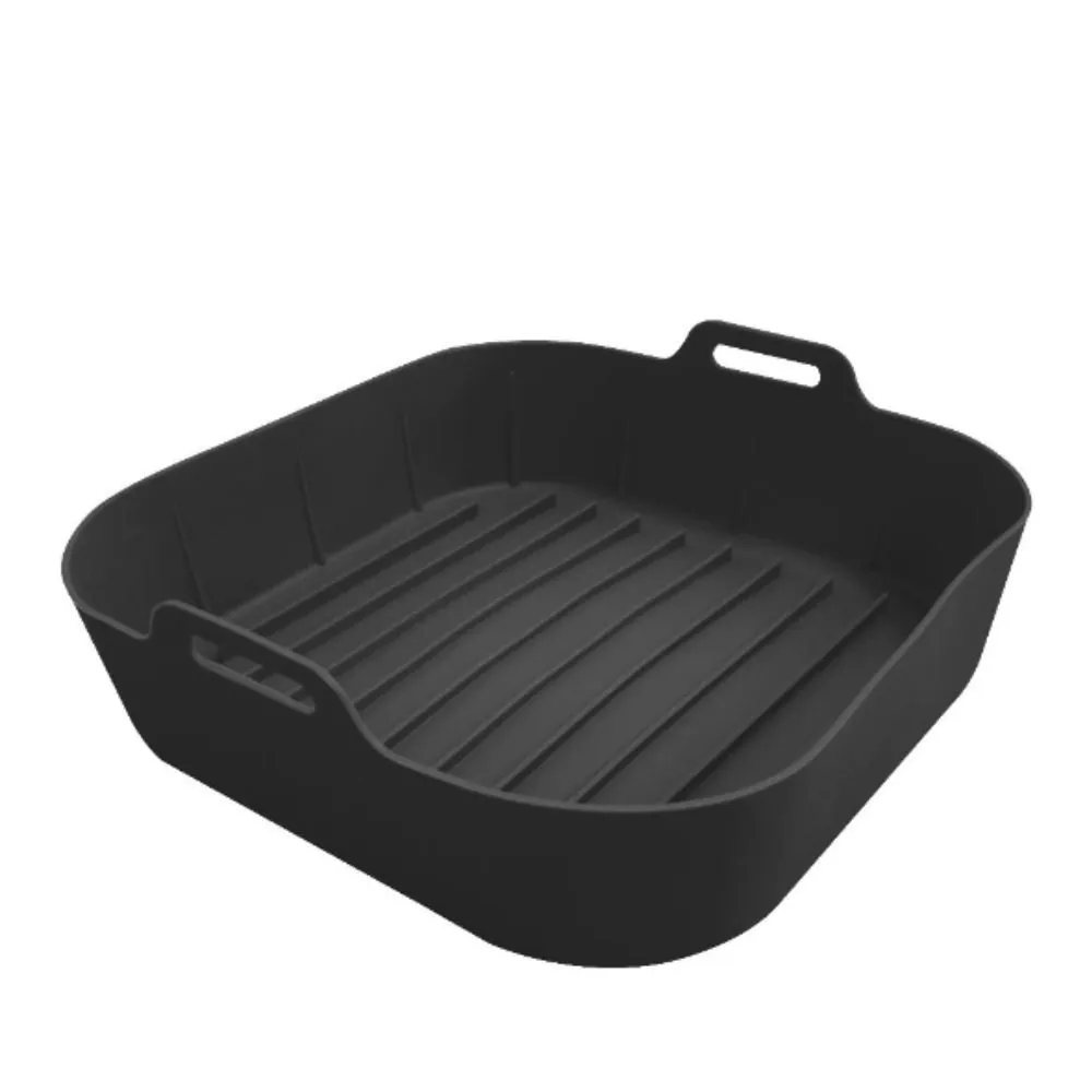 Forma para Air Fryer Quadrada de Silicone 20Cm - Preto