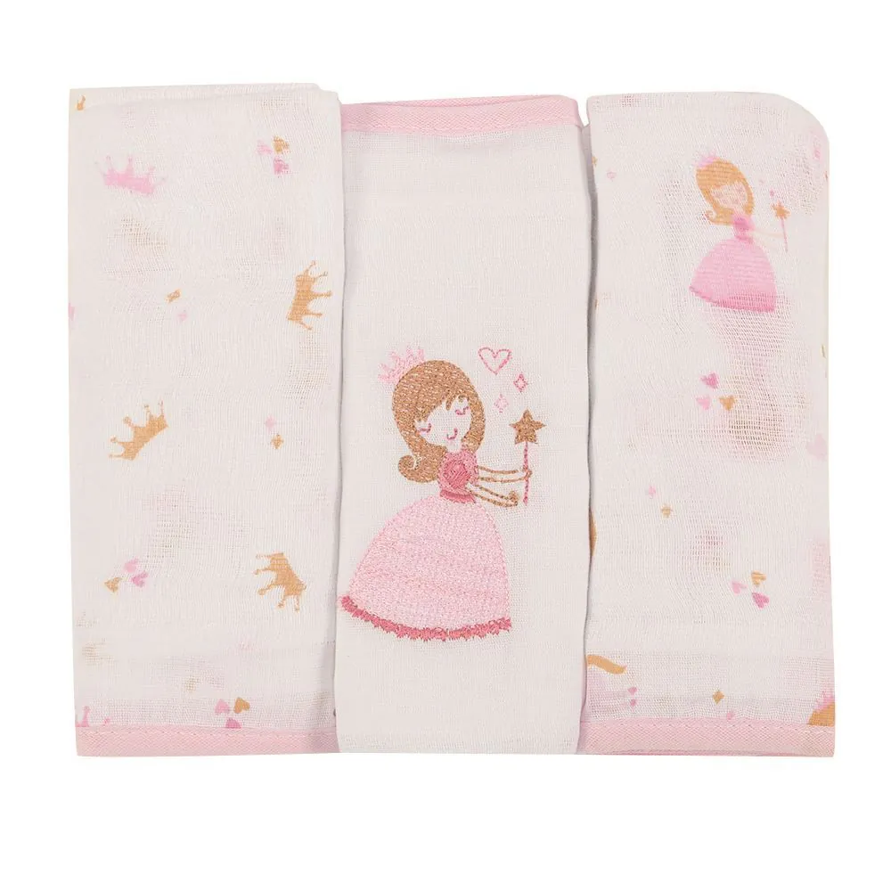 Fralda Estampada com 3 Peças Baby - Princesa