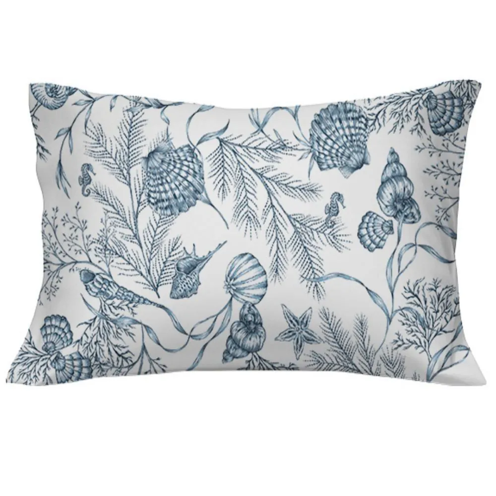 Fronha Avulsa Malha Estampada - Aqua Azul Marinho