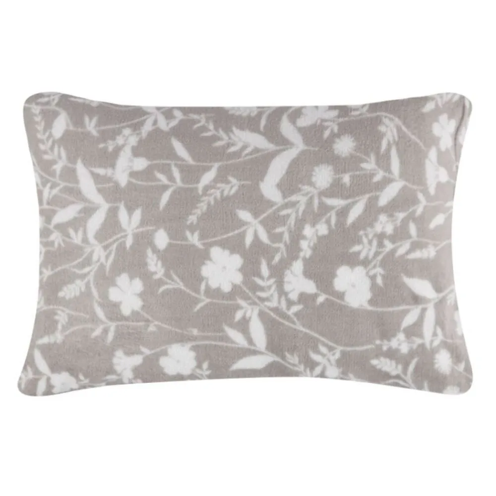 Fronha Avulsa Plush Estampada - Yasmin Floral Cinza