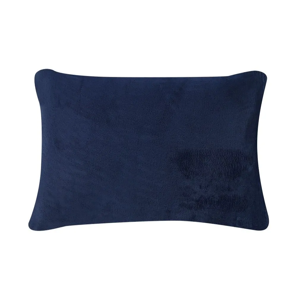 Fronha Avulsa Plush 100% Poliéster Lisa - Azul Mariner