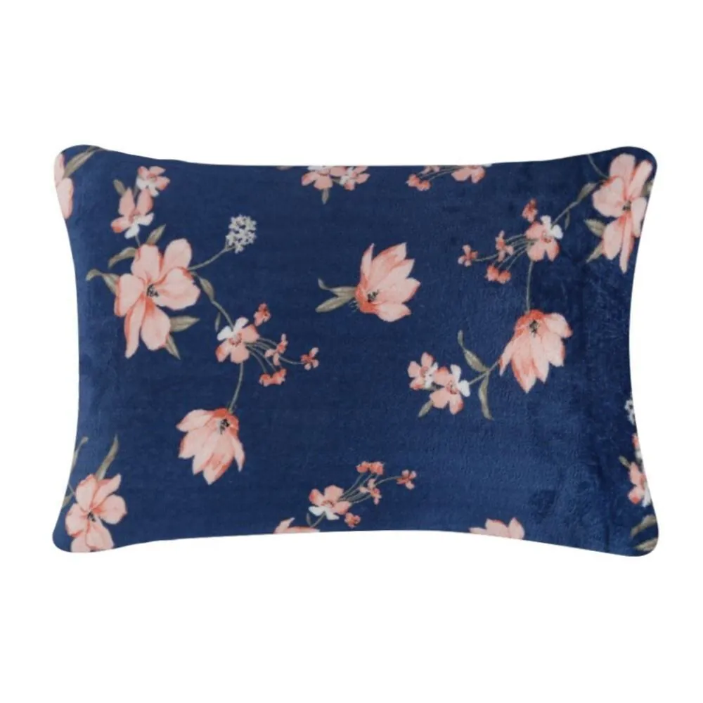 Fronha Avulsa Plush Estampada 50Cmx70cm - Zoe Floral Azul