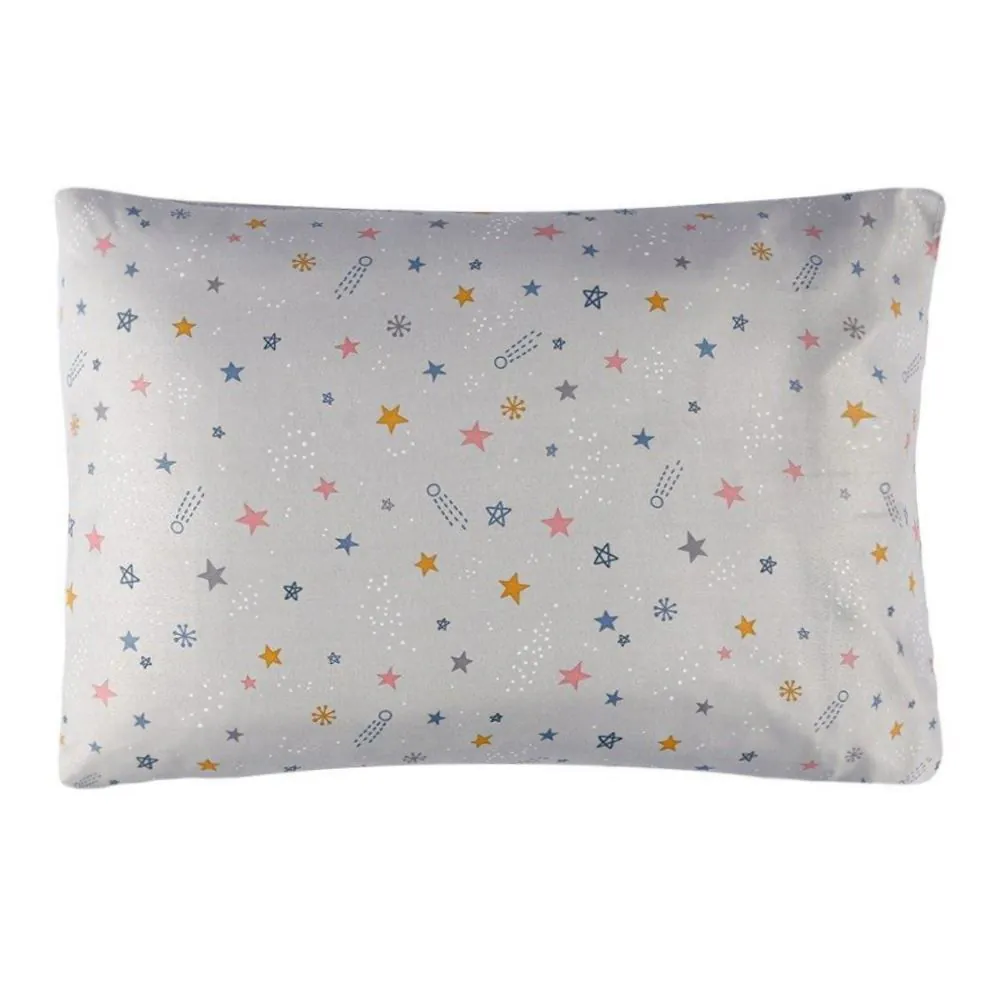 Fronha Avulsa Infantil Microfibra Kids 1 Pç - Estrelas Cinza