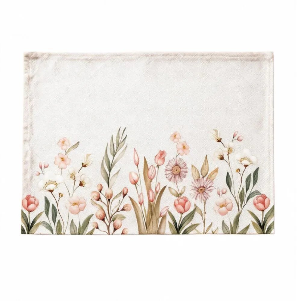 Fundo de Prato 45Cm X 31 cm Clean Renova Döhler - Flores Salmão