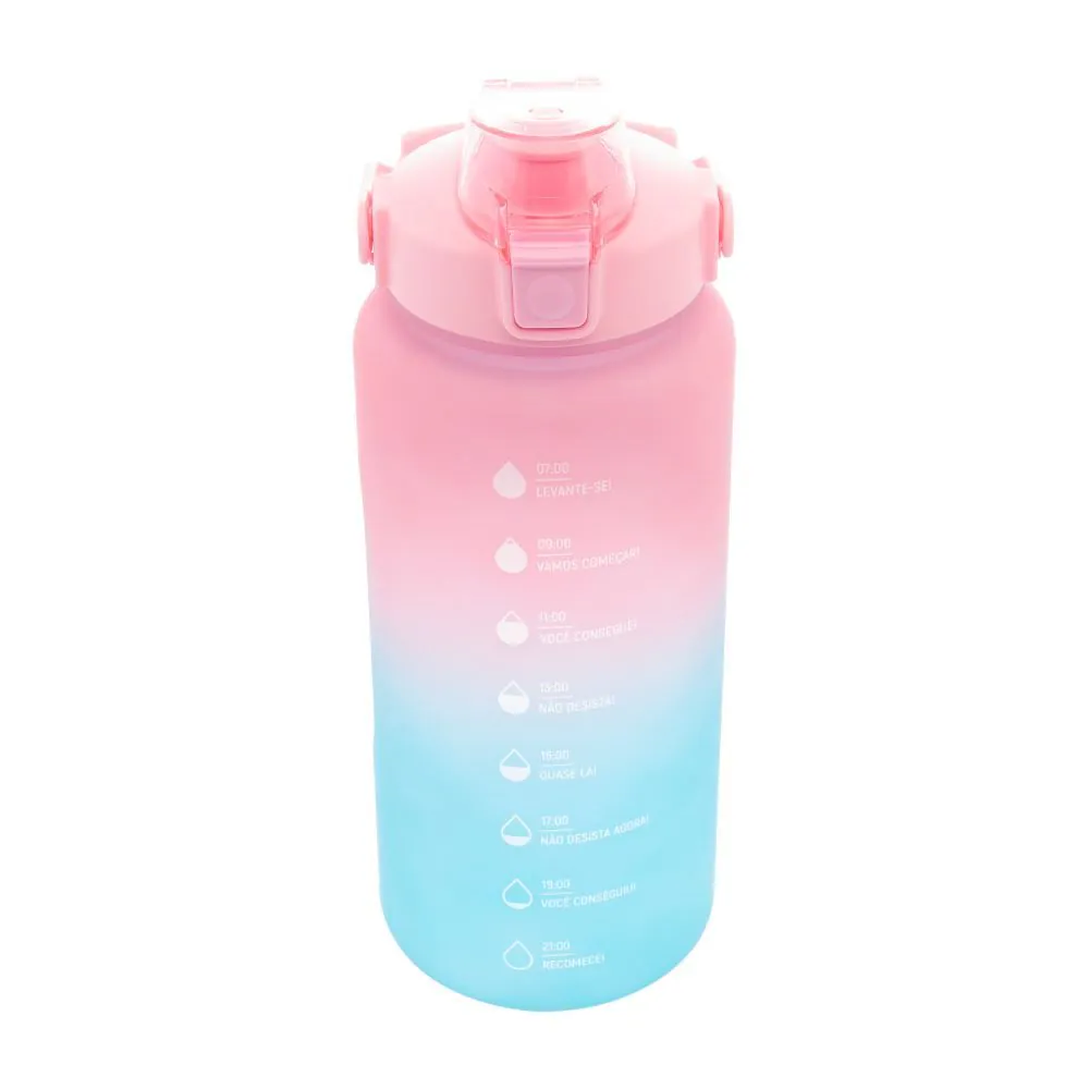 Garrafa Squeeze com Marcadores Lyor 2 Litros - Degrade Rosa/azul