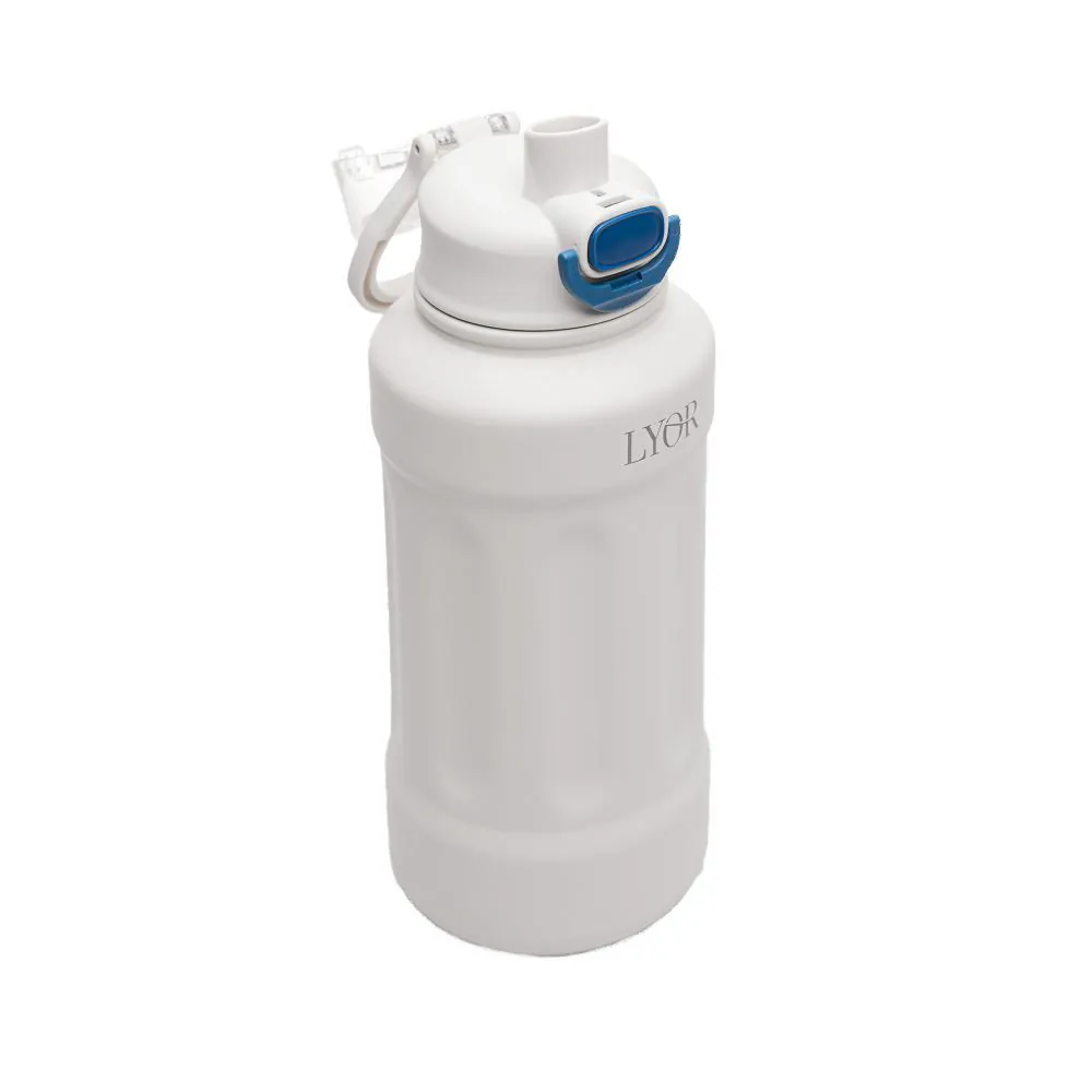 Garrafa Squeeze de Aço Inox com Alça Adveture 1 Litro Lyor - Branco