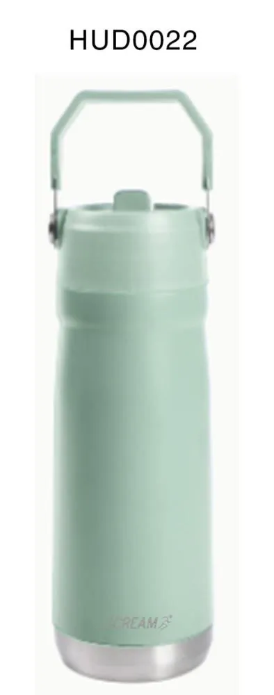 Garrafa Squeeze Térmica com Canudo 650Ml Scream - Verde Claro