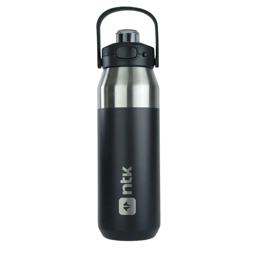 Garrafa Térmica Isomax 750Ml Aço Inoxidável Nautika - Preto e Prata