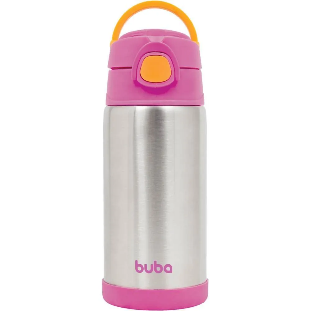 Garrafa Térmica Infantil 400 ml Parede Dupla Buba - Rosa Claro