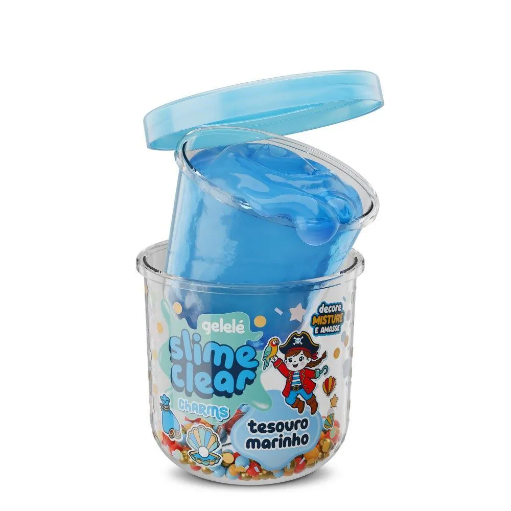 Gelelé Slime Clear Charms Tesouro Marinho - 122g