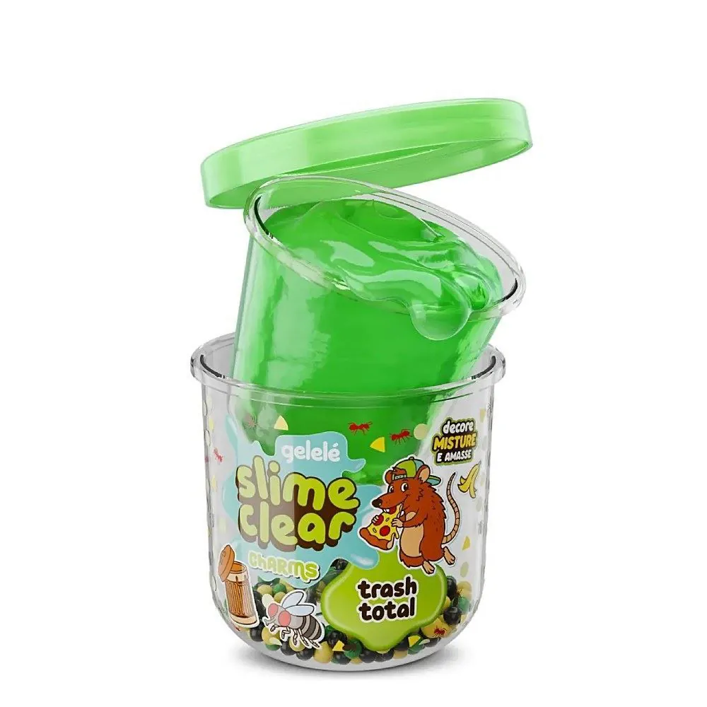 Gelelé Slime Clear Charms Trash Total - 122g