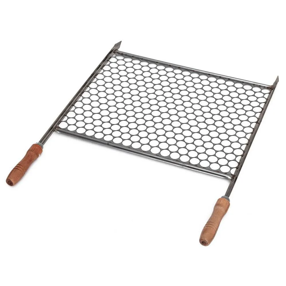Grelha Moeda 38 X 48Cm Aço Inox P/ Peixe e Carnes Utilmil - CR 559