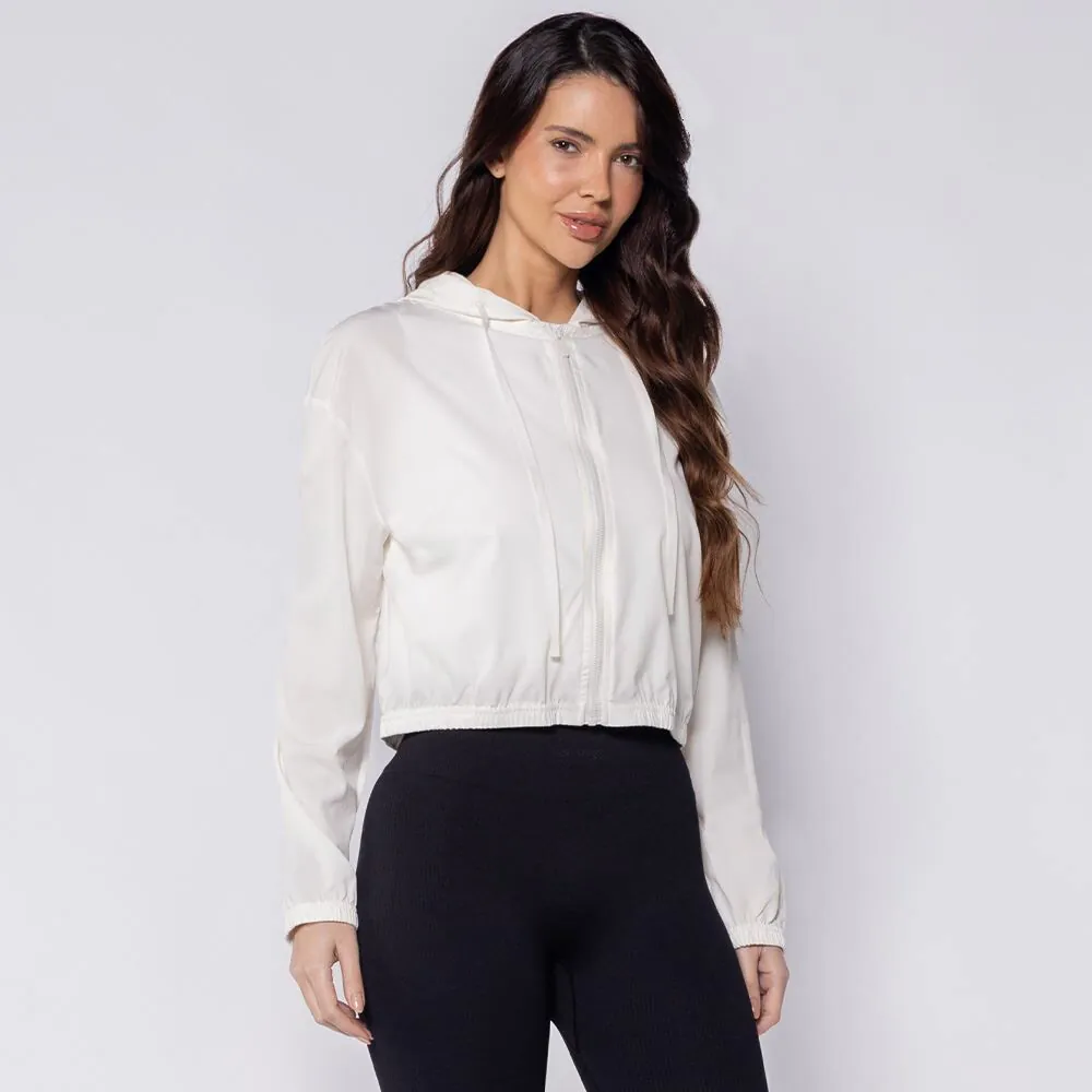 Jaqueta Esportiva Feminina em Tactel Scream Off White