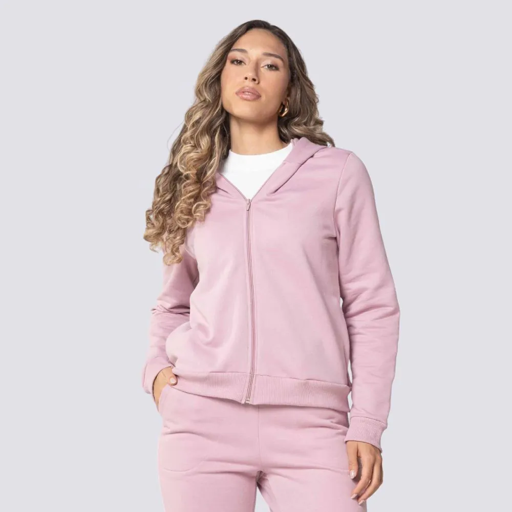 Jaqueta Feminina de Moletom Peluciado Patricia Foster Mauve