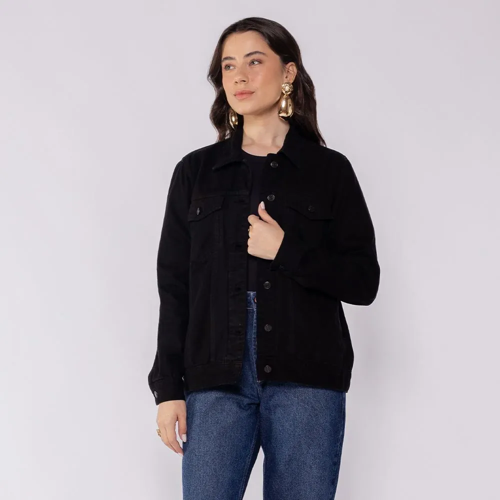 Jaqueta Feminina em Sarja Patricia Foster Preto