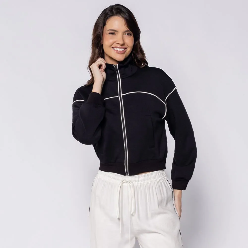 Jaqueta Feminina Modal Scream Preto/Branco