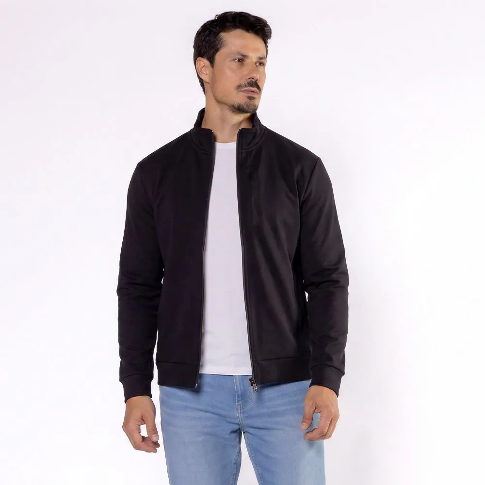 Jaqueta Masculina Gola Alta em Nylon Marc Alain Preto