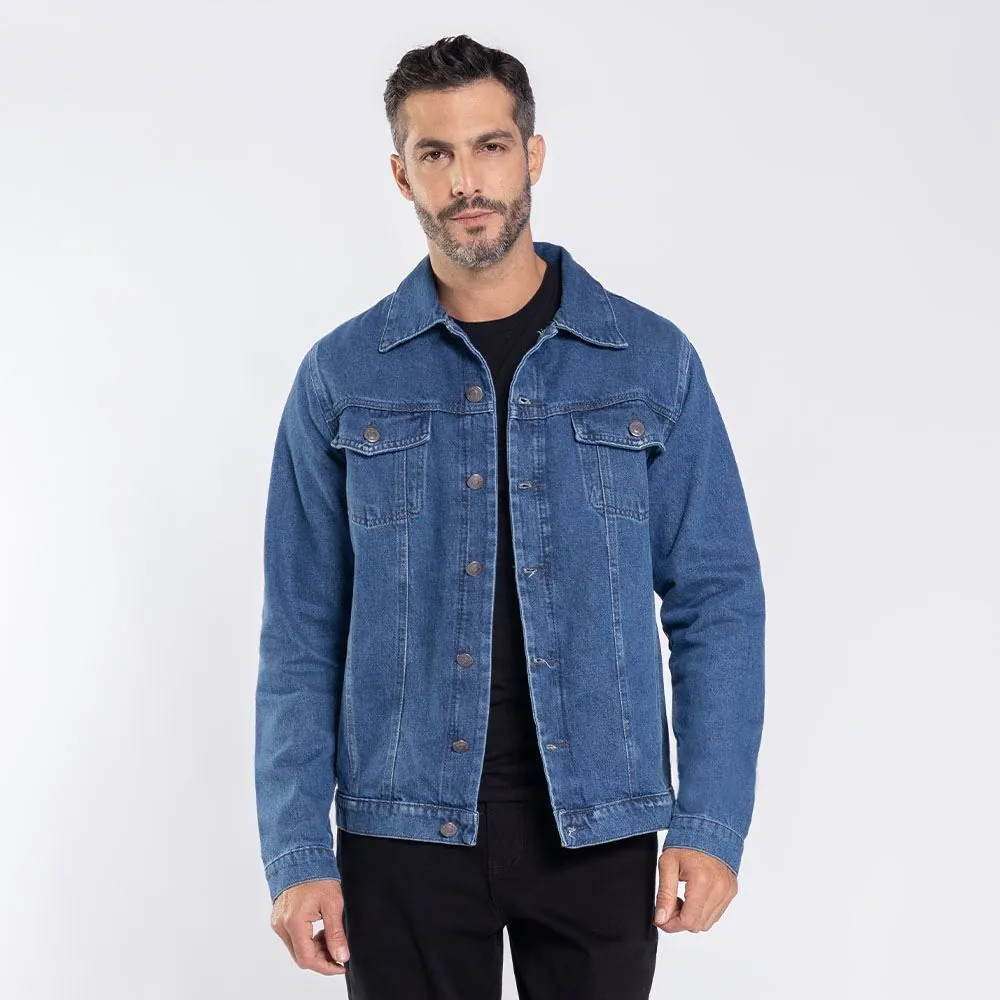 Jaqueta Masculina Jeans Marc Alain Azul Medio