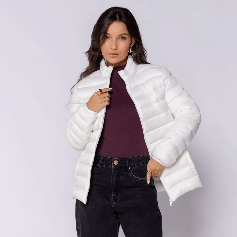 Jaqueta Puffer Feminina Aspen Patricia Foster Off White
