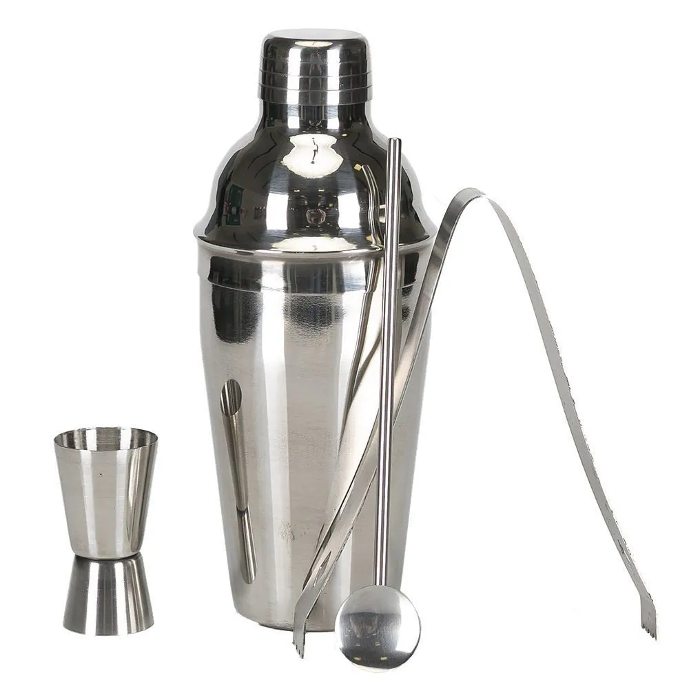 Jogo Coqueteleira Inox 4 Peças - Prata