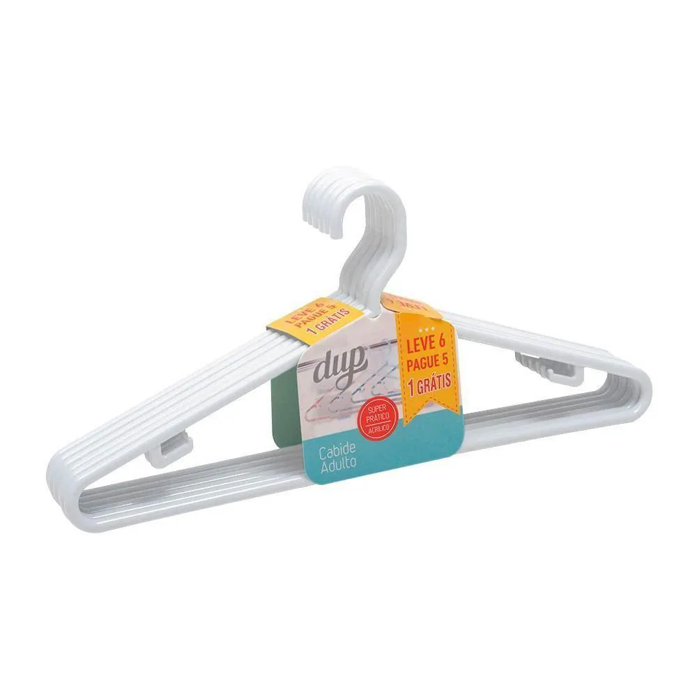 Jogo de Cabides Dub Adulto Leve 6 Pague 5 - Branco