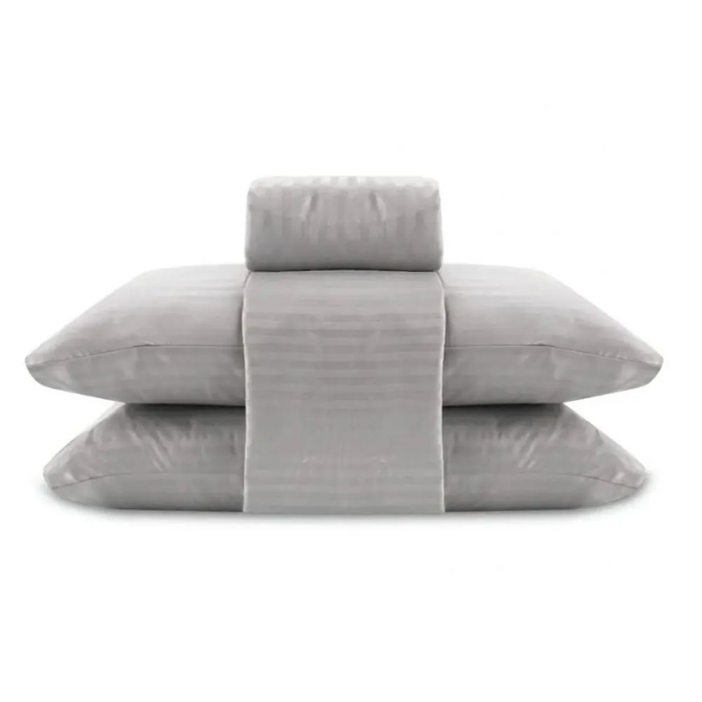 Jogo de Cama 4 Peças Stripe Firenze King - Cinza Amianto