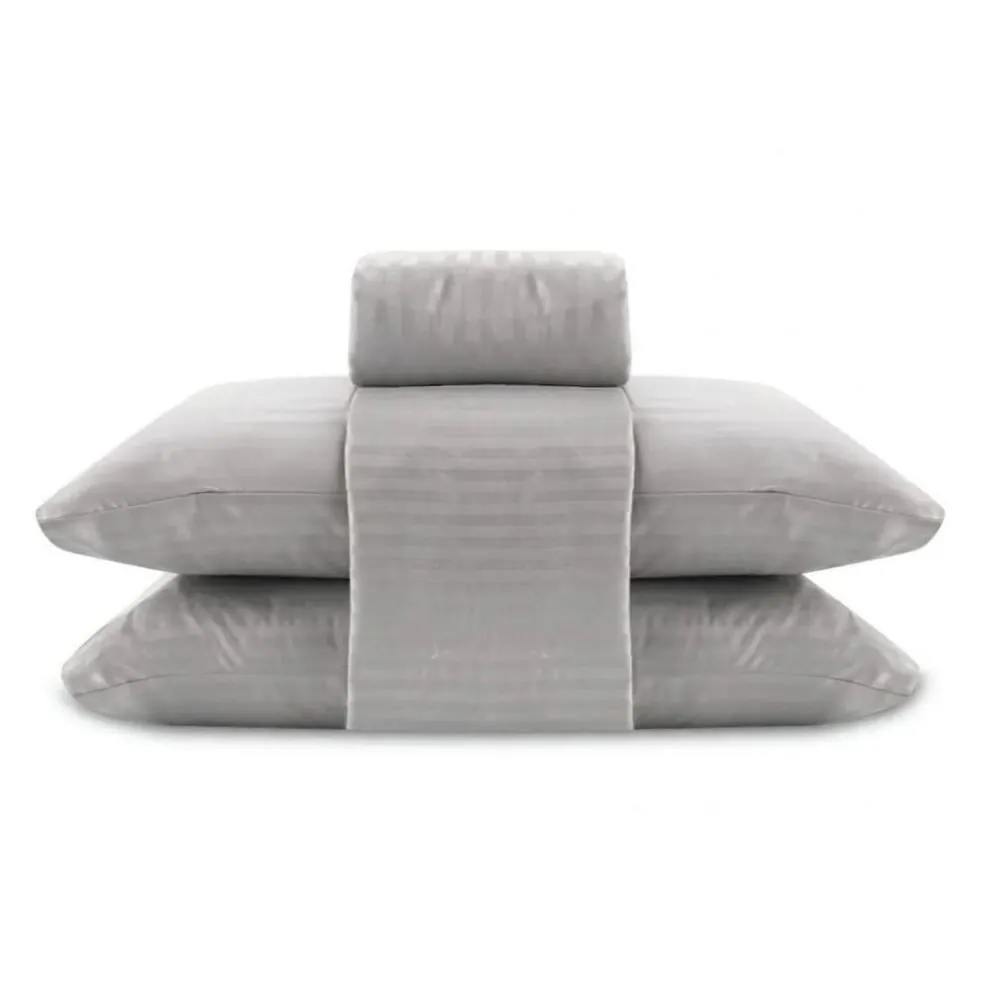 Jogo de Cama Casal 4 Peças Stripe Firenze - Cinza Amianto