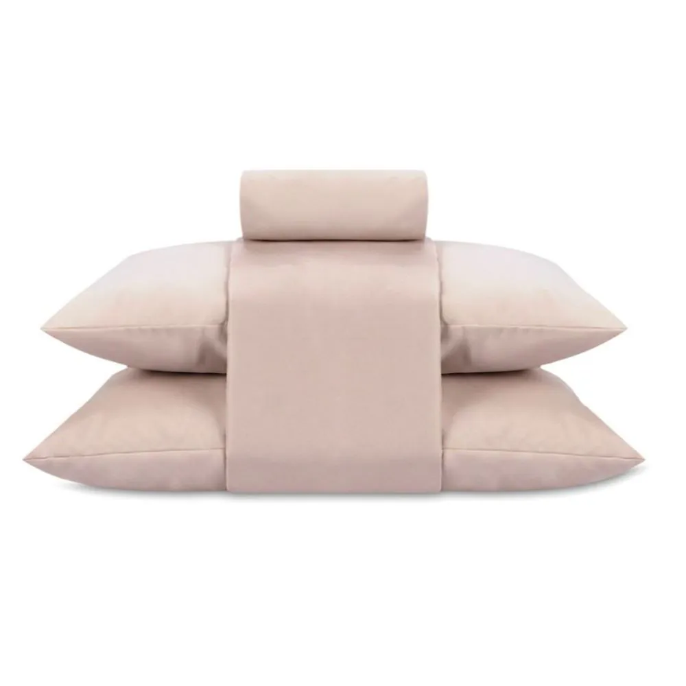 Jogo de Cama Casal Elegance Liso 4 pçs - Bege 2