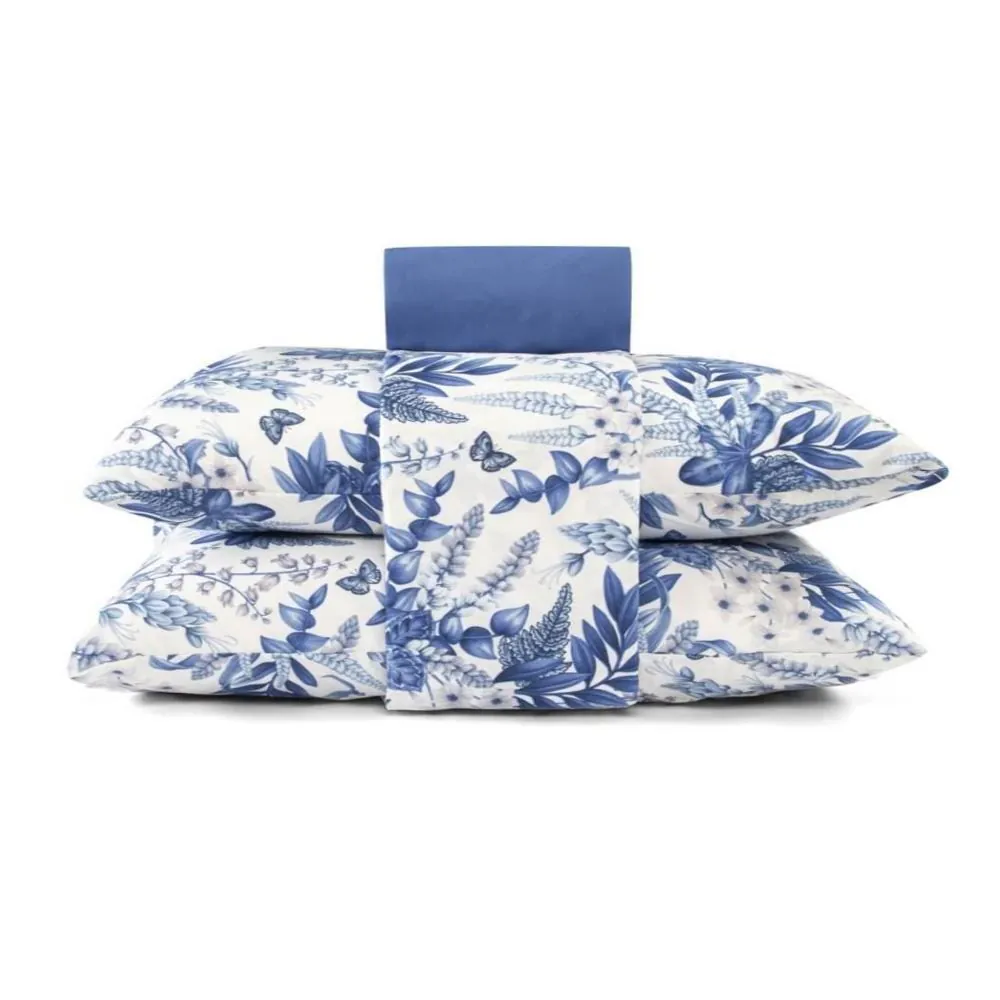 Jogo de Cama Casal Elegance 4 pçs - Elegance Branco Flowers