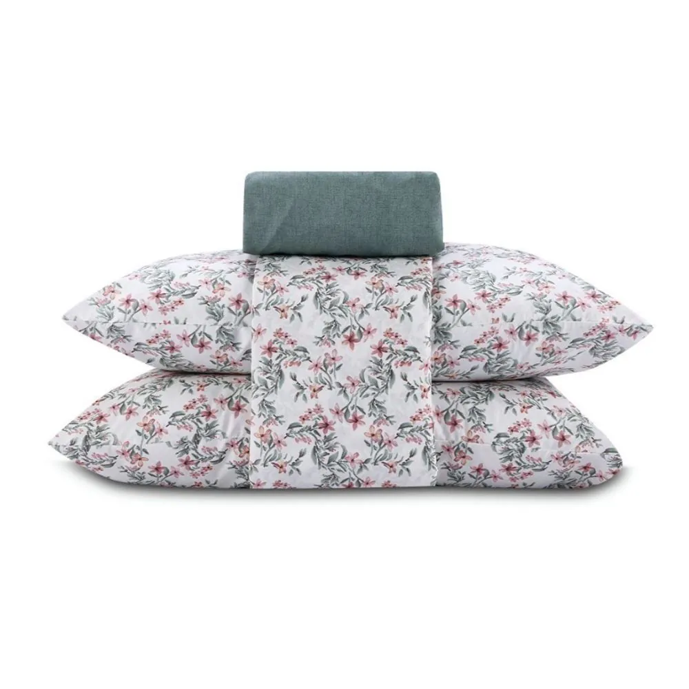 Jogo de Cama Casal Elegance 4 pçs - Elise Flowers Verde