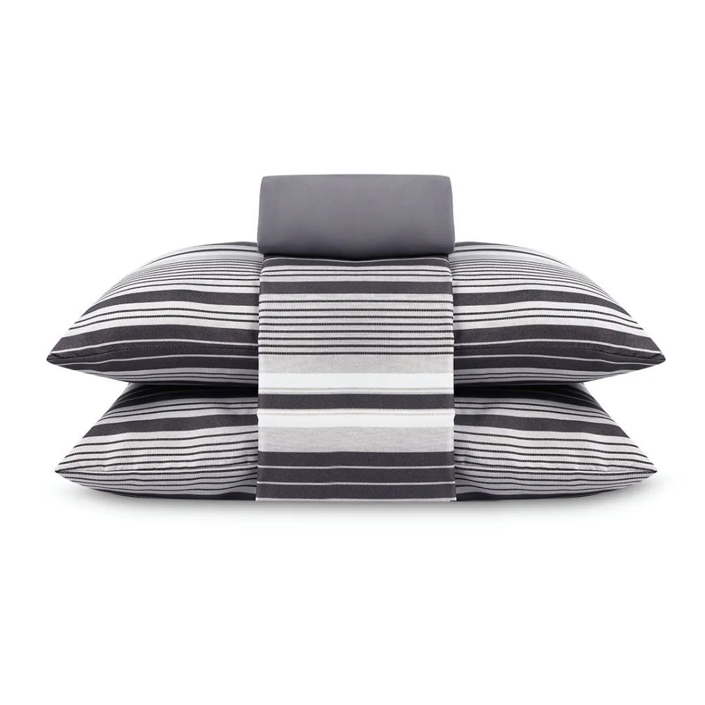 Jogo de Cama Casal Elegance 4 pçs - Farlei Listra Cinza