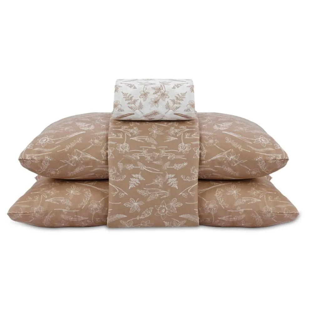 Jogo de Cama Casal Elegance 4 pçs - Gabriela Flowers Kaki