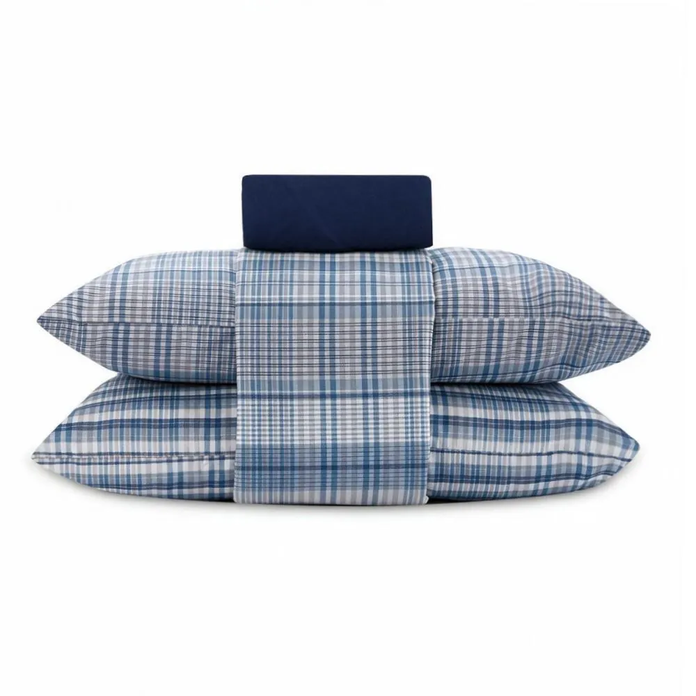 Jogo de Cama Casal Elegance 4 pçs - Jack Xadrez Azul