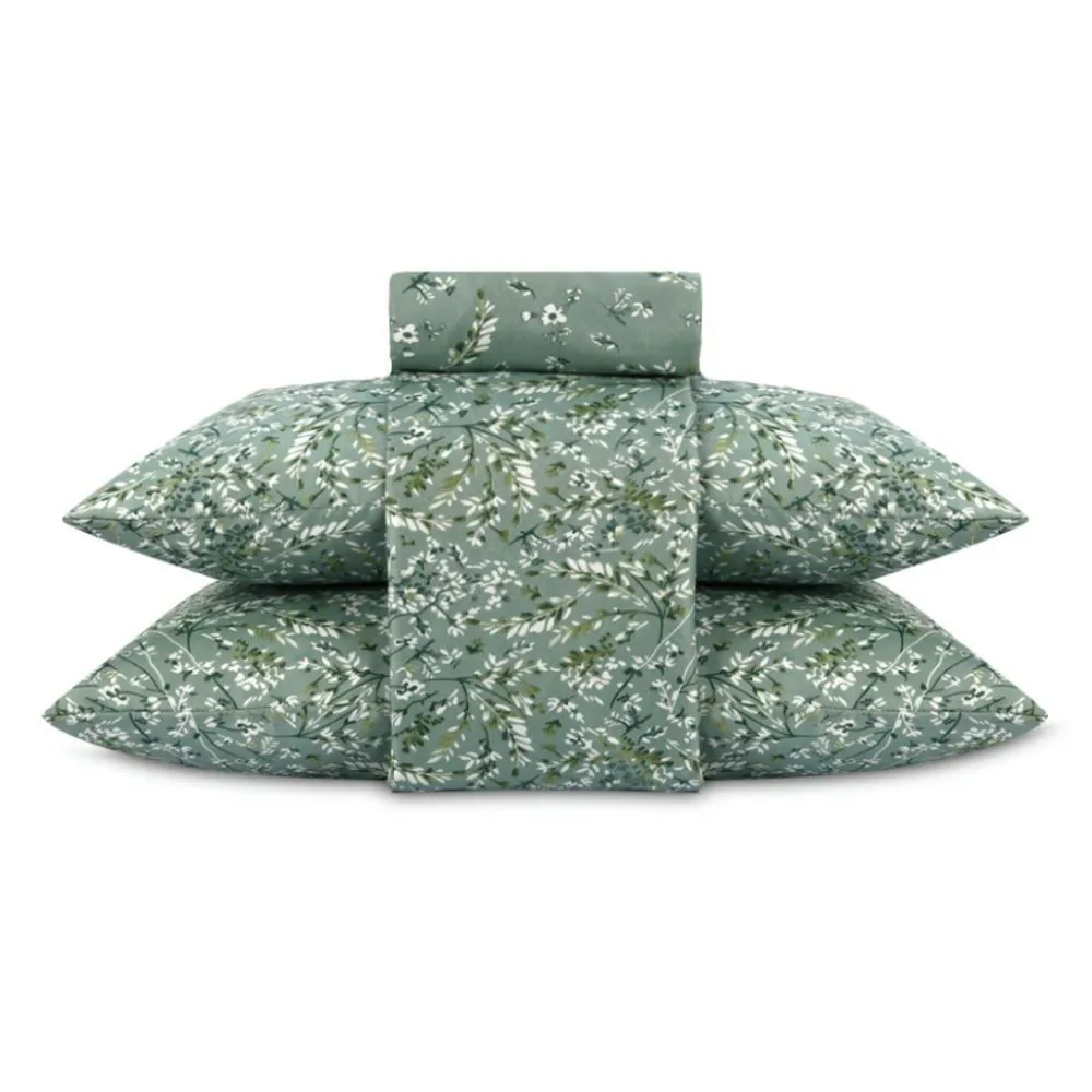 Jogo de Cama Casal Napoli 4 pçs - Garden Folhas Verde