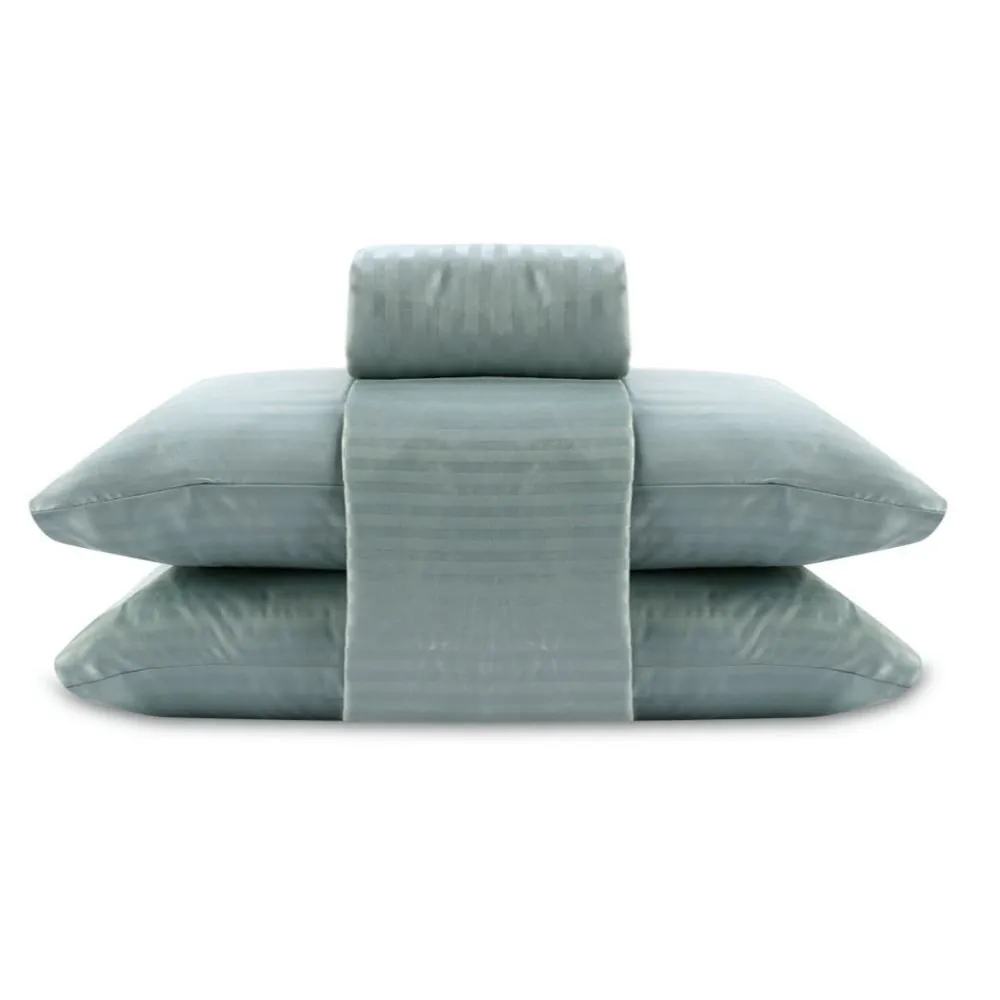 Jogo de Cama King 100% Poliéster Stripe Provence 4 pçs - Verde
