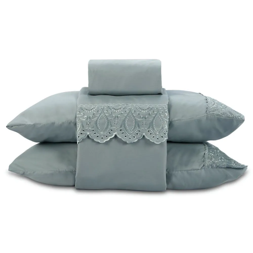 Jogo de Cama King Imperial com Renda 4 pçs - Verde