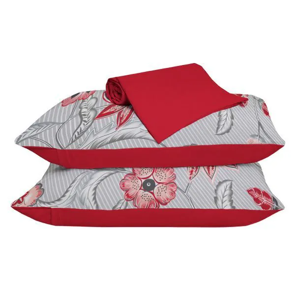 Jogo de Cama King Malha 100% Algodão Solecasa 3 pçs - Stella Vermelho