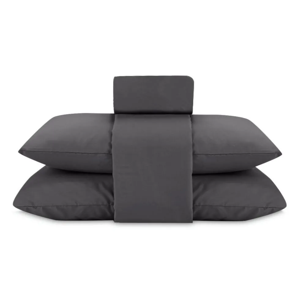 Jogo de Cama King Elegance Liso 4 Peças - Chumbo