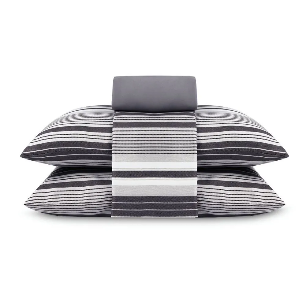 Jogo de Cama King Elegance 4 pçs - Farlei Listra Cinza