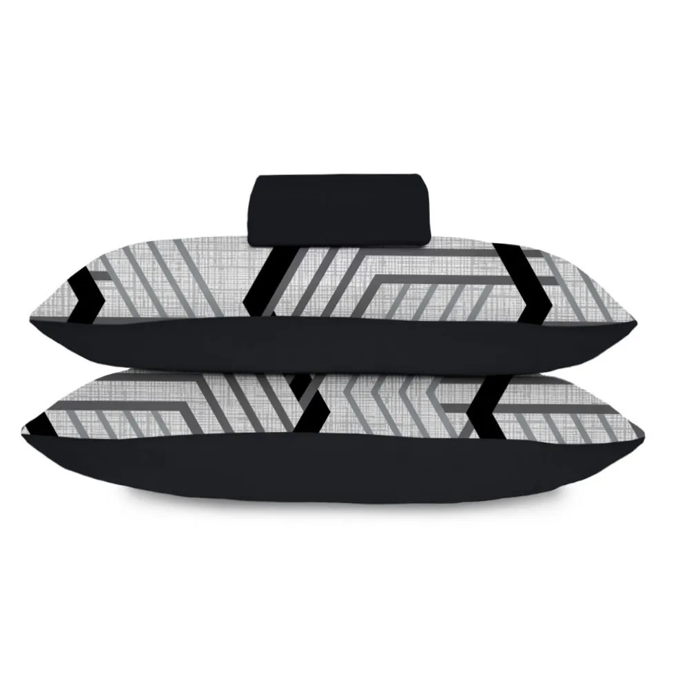 Jogo de Cama Queen Malha 3 pçs - Carbon Preto