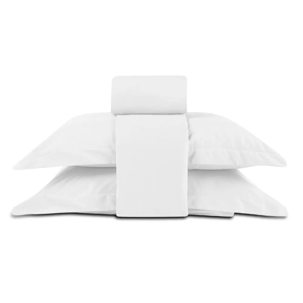 Jogo de Cama Queen Percal Buona Fortuna 4 pçs - Branco