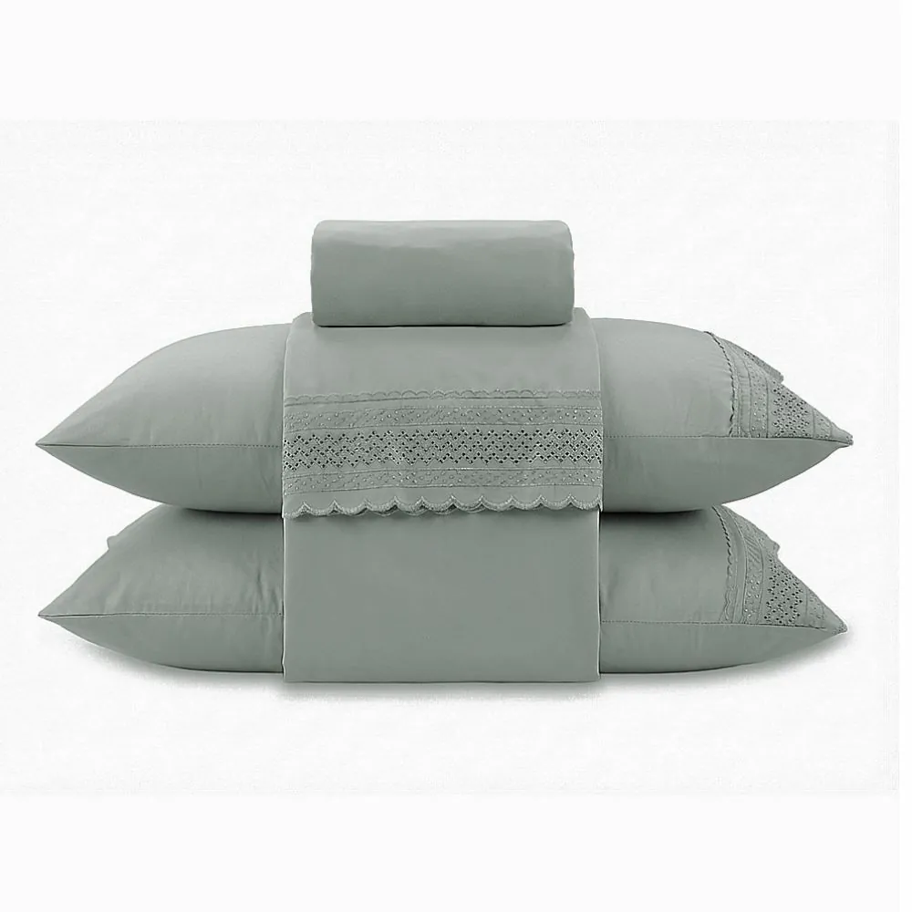 Jogo de Cama Queen com Renda Imperial 4 pçs - Verde
